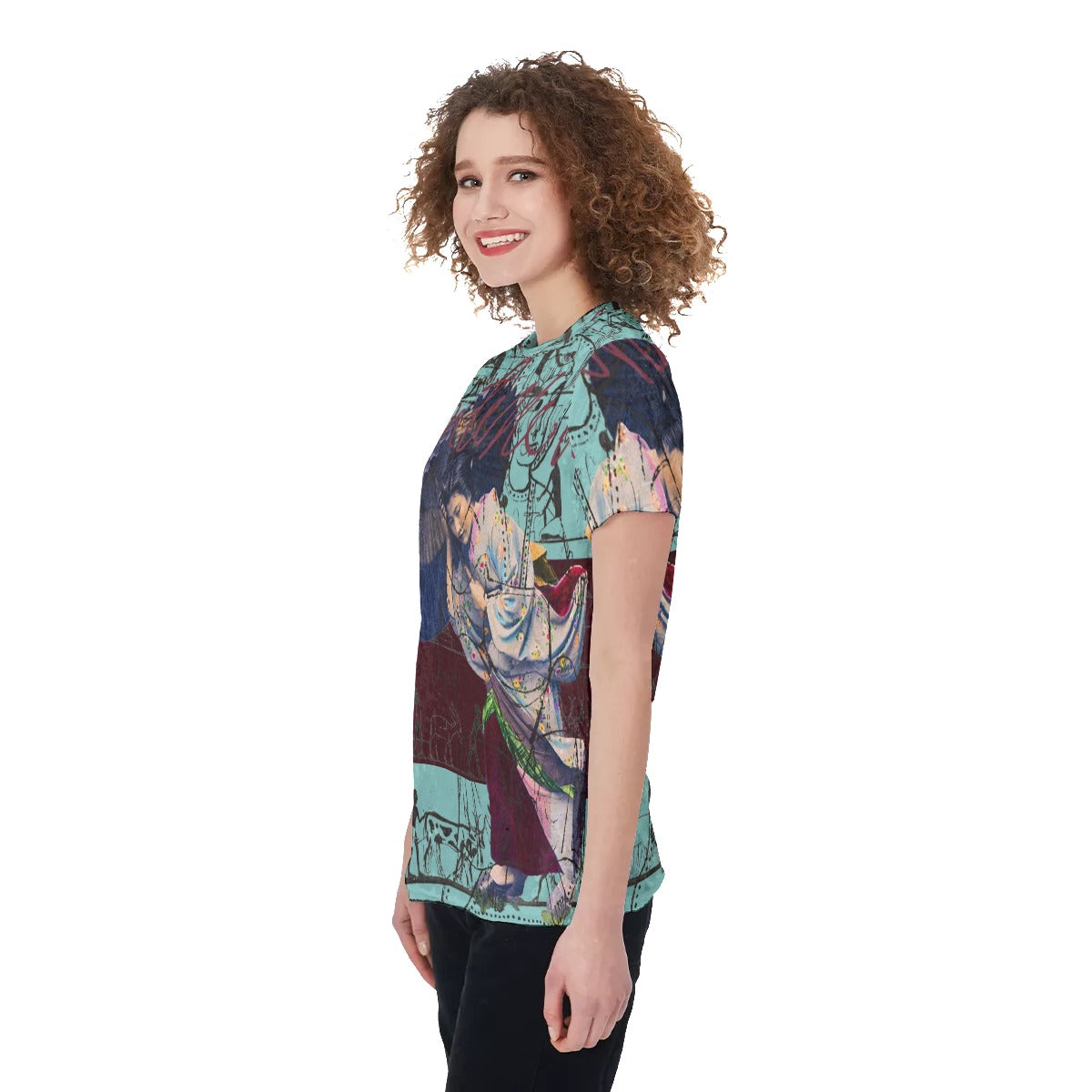RAIN Women's Velvet All Over Print Tee