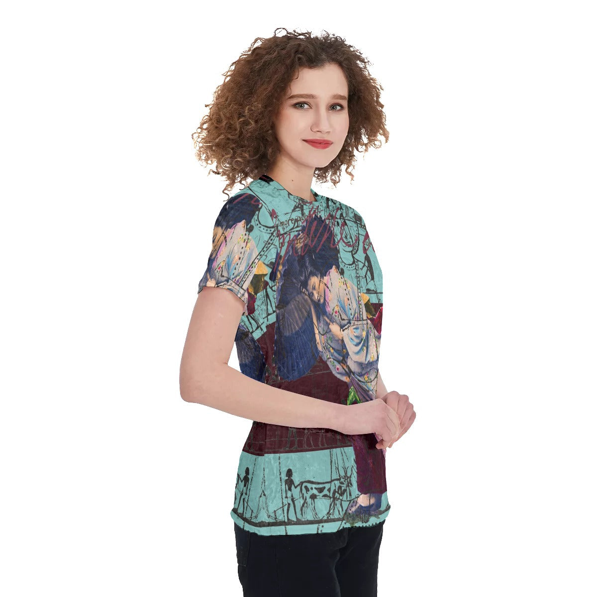 RAIN Women's Velvet All Over Print Tee