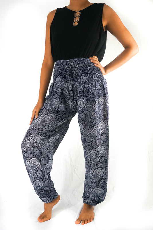 Black Paisley Pants Women Hippie Pants Yoga